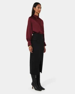 Forcast Abby Asymmetric Tailored Skirt Black Sale