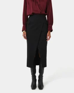 Forcast Abby Asymmetric Tailored Skirt Black Sale