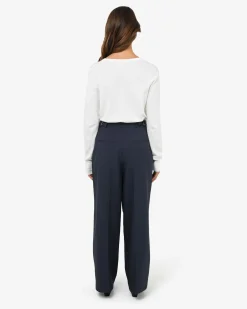 Forcast Abel Adjustable Waist Pants Navy Clearance
