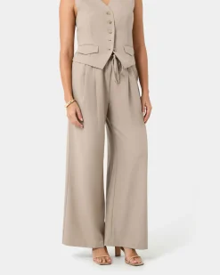 Forcast Abel Elastic Waist Relax Pants Sand