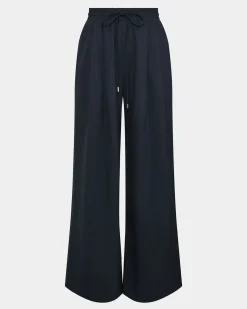 Forcast Abel Elastic Waist Relax Pants Navy Discount