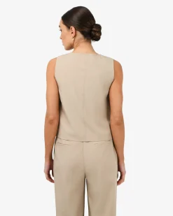 Forcast Abel Relaxed Pocket Vest Oat New