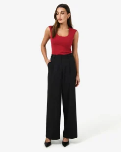 Forcast Abel Straight Leg Pants Black Outlet