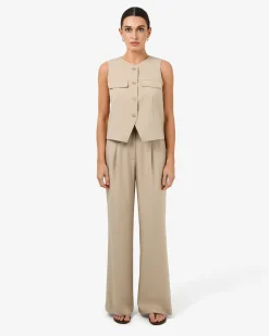 Forcast Abel Straight Leg Pants Oat
