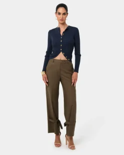 Forcast Abigail Cargo Relaxed Pants Khaki Outlet