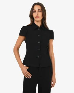 Forcast Ace Button Down Jacket Black New