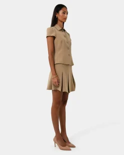 Forcast Ace Pleated Skirt Tan Best