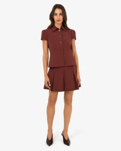 Forcast Ace Pleated Skirt Brick New