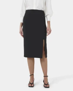 Forcast Ace Side Button Skirt Black Online