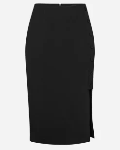 Forcast Ace Side Button Skirt Black Online