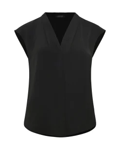 Forcast Adelaide V-neck Cap Sleeve Top Black Best