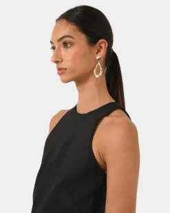 Forcast Aiya Bias Midi Dress Black Online