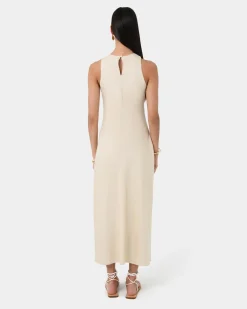 Forcast Aiya Bias Midi Dress Light Ecru Best