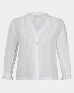Forcast Akira Vneck Embroidery Blouse Ivory Sale