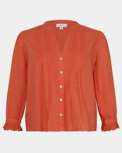 Forcast Akira Vneck Embroidery Blouse Cherry Tomato Discount