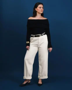 Forcast Alex Boyfriend Jeans Ecru New