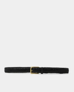 Forcast Alexandra Woven Leather Belt Black Hot