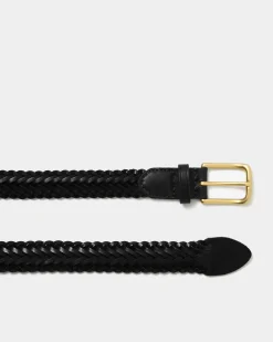 Forcast Alexandra Woven Leather Belt Black Hot