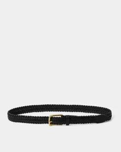 Forcast Alexandra Woven Leather Belt Black Hot