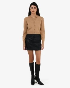 Forcast Alina Button Cardigan Camel Sale