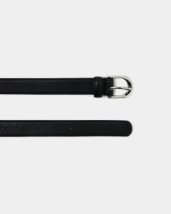 Forcast Alina Leather Belt Black Silver Outlet