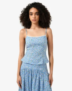 Forcast Alisa Cami Floral Top Blue Ditsy Hot