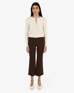 Forcast Alison Crop Flared Pants Chocolate Hot
