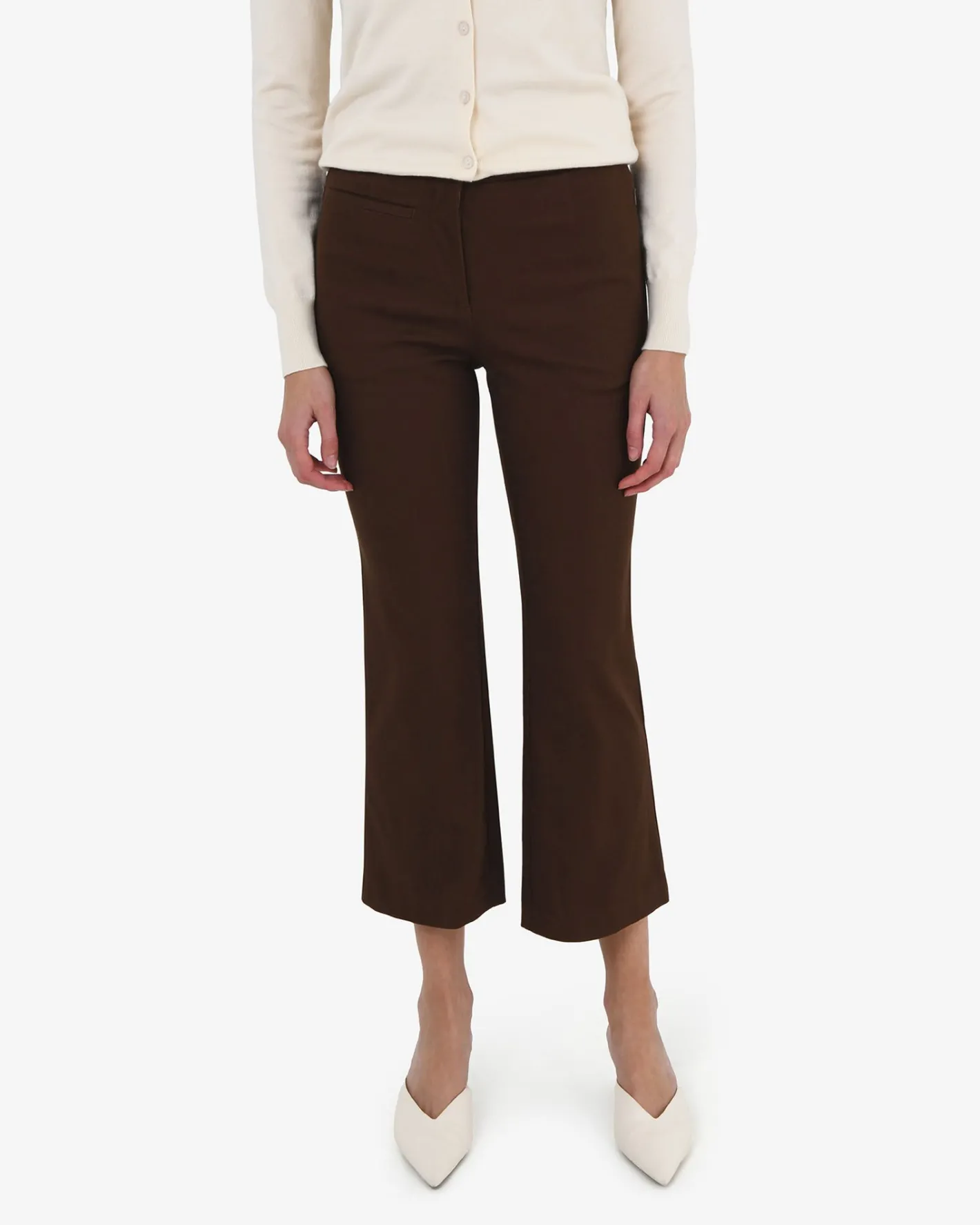 Forcast Alison Crop Flared Pants Chocolate Hot