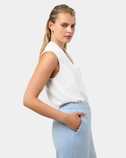 Forcast Alivia 2 V-neck Top Ivory Hot
