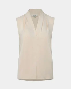 Forcast Alivia 2 V-neck Top White Sand Sale