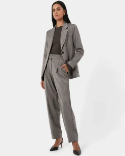 Forcast Allara Herringbone Jacket Beige Brown Sale