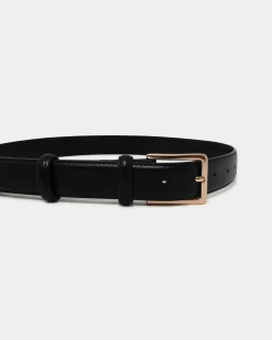 Forcast Amal Leather Belt Black Online