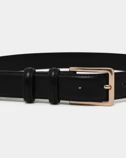 Forcast Amal Leather Belt Black Online