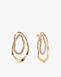 Forcast Amara Organic Shaped Earring Gold New