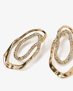 Forcast Amara Organic Shaped Earring Gold New