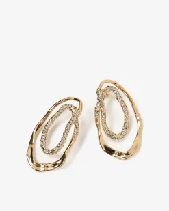 Forcast Amara Organic Shaped Earring Gold New