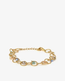 Forcast Amaris Crystal Chain Bracelet Gold Clearance