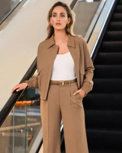Forcast Amera Bomber Jacket Wood Smoke Discount