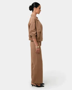 Forcast Amera Bomber Jacket Wood Smoke Discount