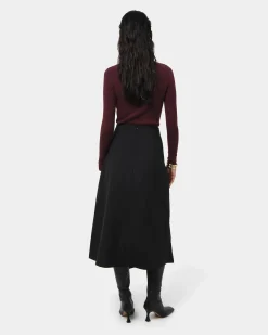 Forcast Amera Twist Midi Skirt Black Sale