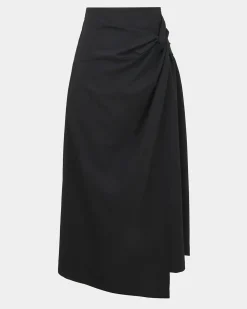 Forcast Amera Twist Midi Skirt Black Sale
