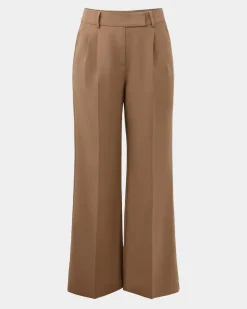 Forcast Amera Wide Leg Tailored Pants Wood Smoke Discount