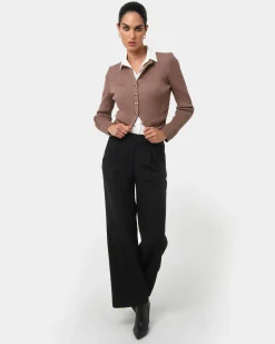 Forcast Amera Wide Leg Tailored Pants Black Hot