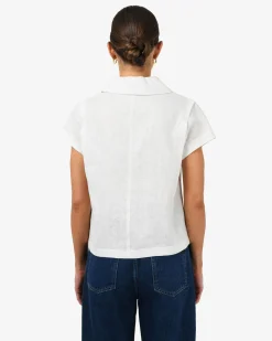 Forcast Ami Linen Collar Shirt Ivory Discount