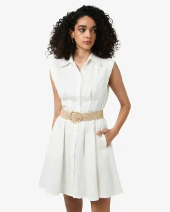 Forcast Ami Linen Mini Beach Dress Ivory Outlet
