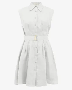 Forcast Ami Linen Mini Beach Dress Ivory Outlet