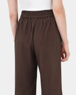 Forcast Ami Wide Leg Linen Pants Brown Sale