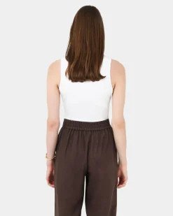 Forcast Ami Wide Leg Linen Pants Brown Sale