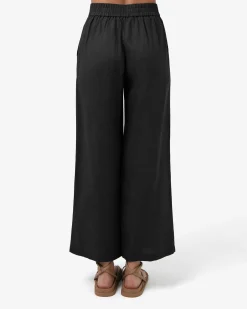 Forcast Ami Wide Leg Linen Pants Black Best