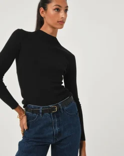Forcast Amie Leather Belt Black Best